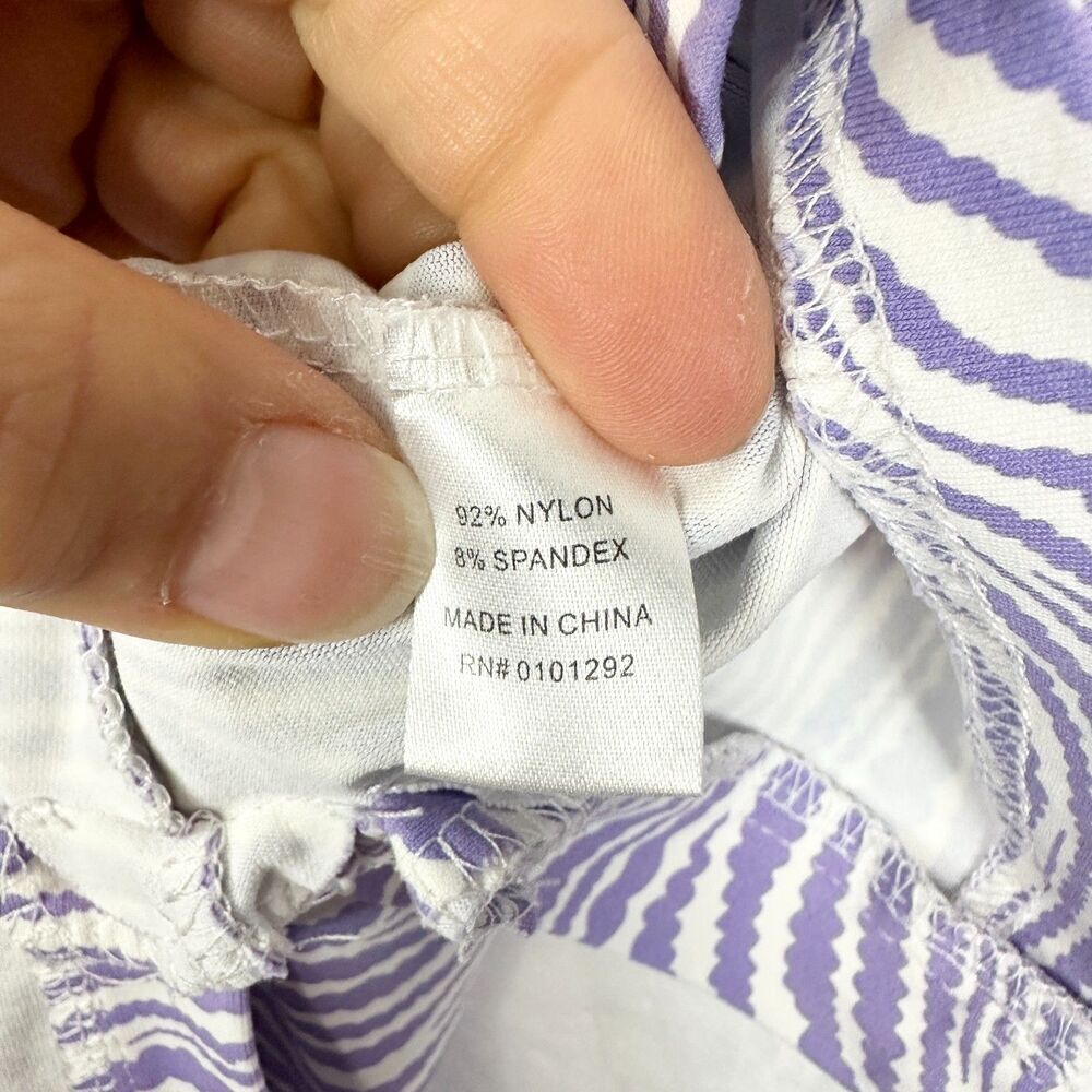 Lulu B Travel Dress Size Small 3/4 Sleeve Purple White UPF 50 Vacation Beach - Picture 4 of 4